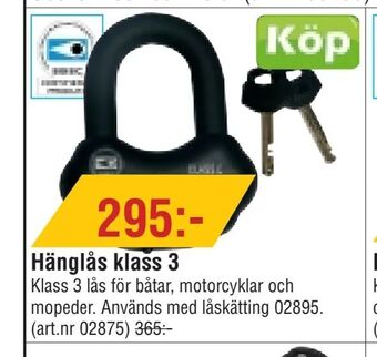 Erlandsons Brygga Hänglås klass 3 erbjuda