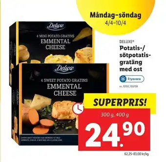 Lidl Potatis-/ sötpotatisgratäng med ost erbjuda