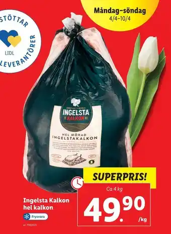 Lidl Ingelsta Kalkon hel kalkon erbjuda
