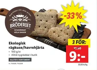 Lidl Ekologisk rågkuse/havrehjärta erbjuda
