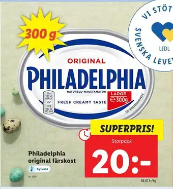 Lidl Philadelphia. original färskost erbjuda