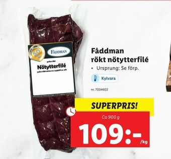 Lidl Fåddman rökt nötytterfilé erbjuda