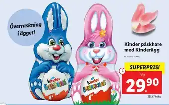 Lidl Kinder påskhare med Kinderägg erbjuda