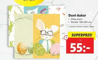 Lidl Duni dukar erbjuda