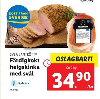 Lidl Färdigkokt helgskinka med svål erbjuda