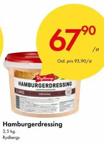 Snabbgross Rydbergs Hamburgerdressing 2,5 kg. erbjuda