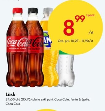 Snabbgross Coca Cola Läsk 24x50 cl erbjuda