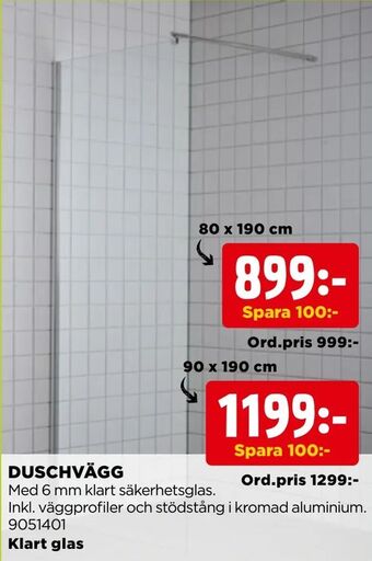 Jem&Fix Duschvägg erbjuda