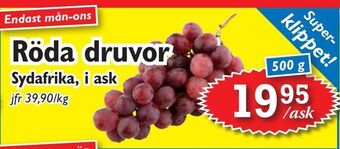 T-jarlen Röda druvor erbjuda