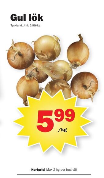 Pekås Gul lök erbjuda