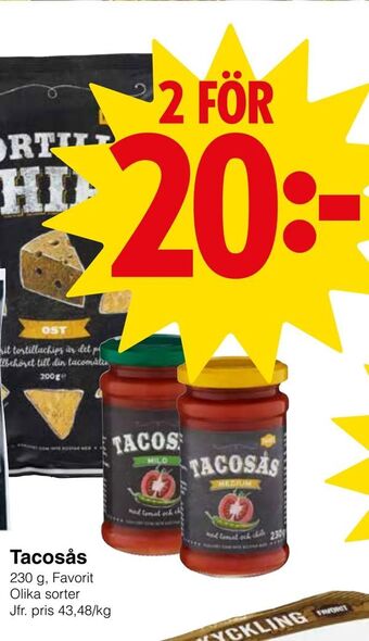 Matöppet Tacosås erbjuda