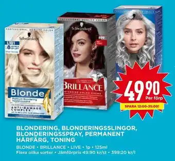 Willys Blondering, blonderingsslingor, blonderingsspray, permanent hårfärg, toning erbjuda