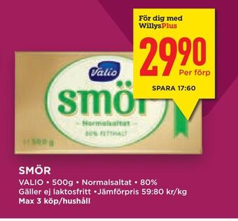 Willys Hemma Smör erbjuda