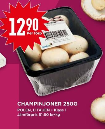 Willys Champinjoner 250g erbjuda
