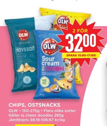 Willys Hemma Chips, ostsnacks erbjuda