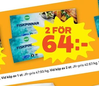 Stora Coop Fiskpinnar 30-pack erbjuda