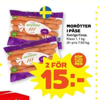 Stora Coop Morötter i påse erbjuda