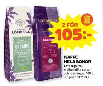 Stora Coop Kaffe hela bönor erbjuda