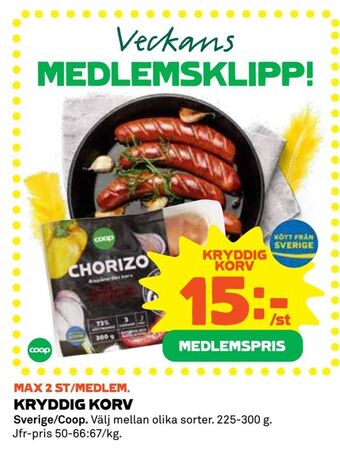 Coop Extra Kryddig korv erbjuda