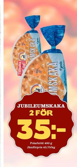 Supergrossen Jubileumskaka erbjuda