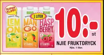Nya Pulsen Njie fruktdryck erbjuda