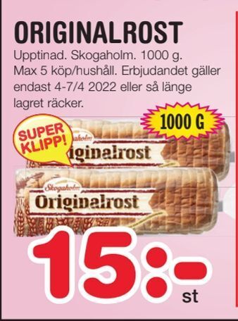 Nya Pulsen Originalrost erbjuda