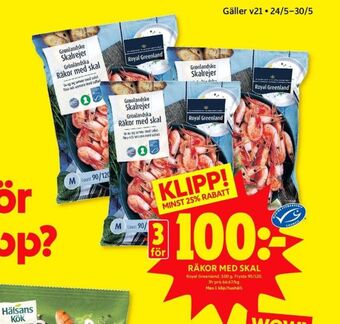 ICA Kvantum Royal Greenland Räkor med skal erbjuda