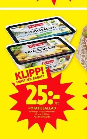 ICA Kvantum Rydbergs Potatissallad erbjuda