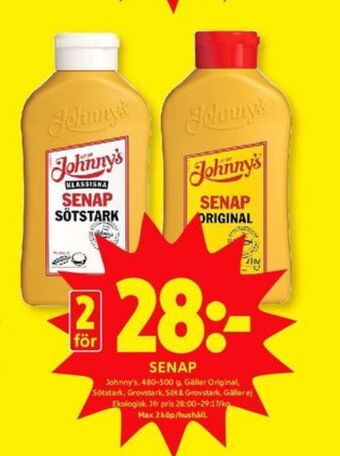 ICA Kvantum Johnnys Senap erbjuda