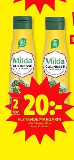 ICA Kvantum Milda Culinesse Margarin flytande erbjuda
