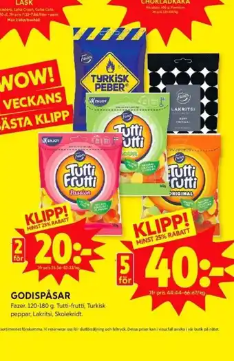 ICA Kvantum Tutti Frutti Godispåsar erbjuda