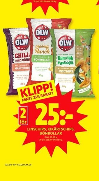 ICA Kvantum OLW Chips erbjuda
