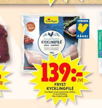 ICA Maxi Kronfågel Kycklingfilé erbjuda