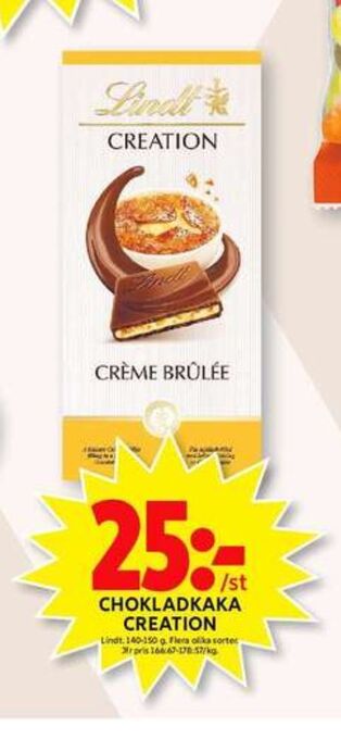 ICA Maxi Lindt Creation Chokladkaka erbjuda