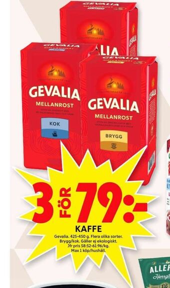 ICA Maxi Gevalia Kaffe malet erbjuda