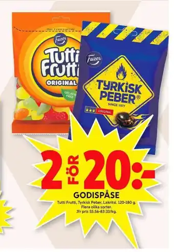 Tutti Frutti Godispåsar