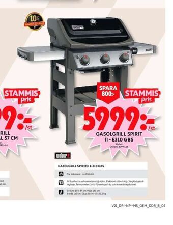 ICA Maxi Weber Gasolgrill erbjuda