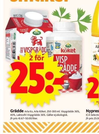 ICA Supermarket Arla Köket Vispgrädde erbjuda