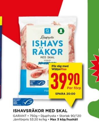 Willys Garant Räkor med skal erbjuda