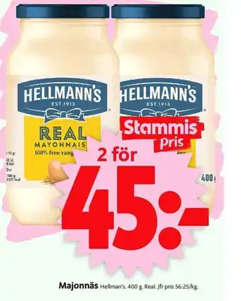 ICA Supermarket Hellmann's Majonnäs 400 g erbjuda