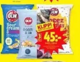 ICA Kvantum OLW Sour Cream, Cheez Snack erbjuda