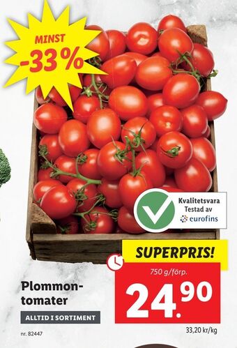 Lidl Plommon tomater erbjuda