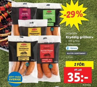 Lidl Kryddig grillkorv erbjuda