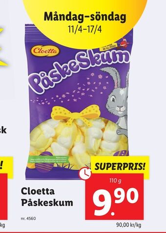 Lidl Cloetta Påskeskum erbjuda