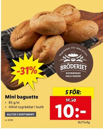 Lidl Mini baguette erbjuda