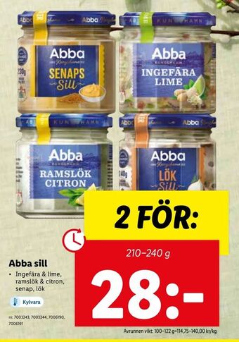 Lidl Abba sill erbjuda