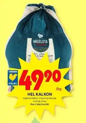 Ingelsta Hel kalkon 4 kg