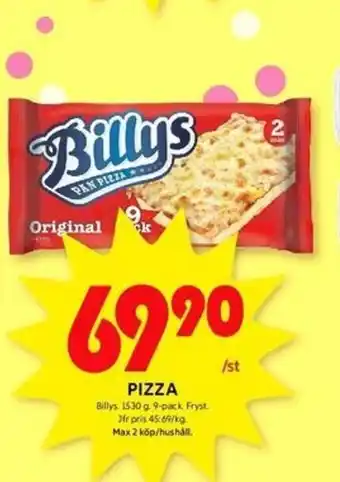 ICA Kvantum Billys Pizza 1530 g 9-pack erbjuda
