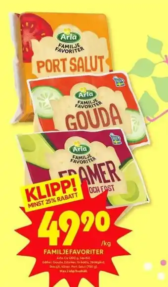 ICA Kvantum Arla Familje Favoriter 1200 g erbjuda