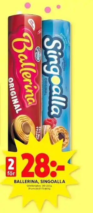 ICA Kvantum Göteborgs Kex Ballerina, Singoalla 185-210 g erbjuda